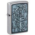Zippo Medieval Dragon and Blade Street Chrome Pocket Lighter 48365